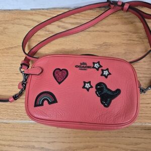 Coach Coral  Crossbody Camera  Bag with Patches